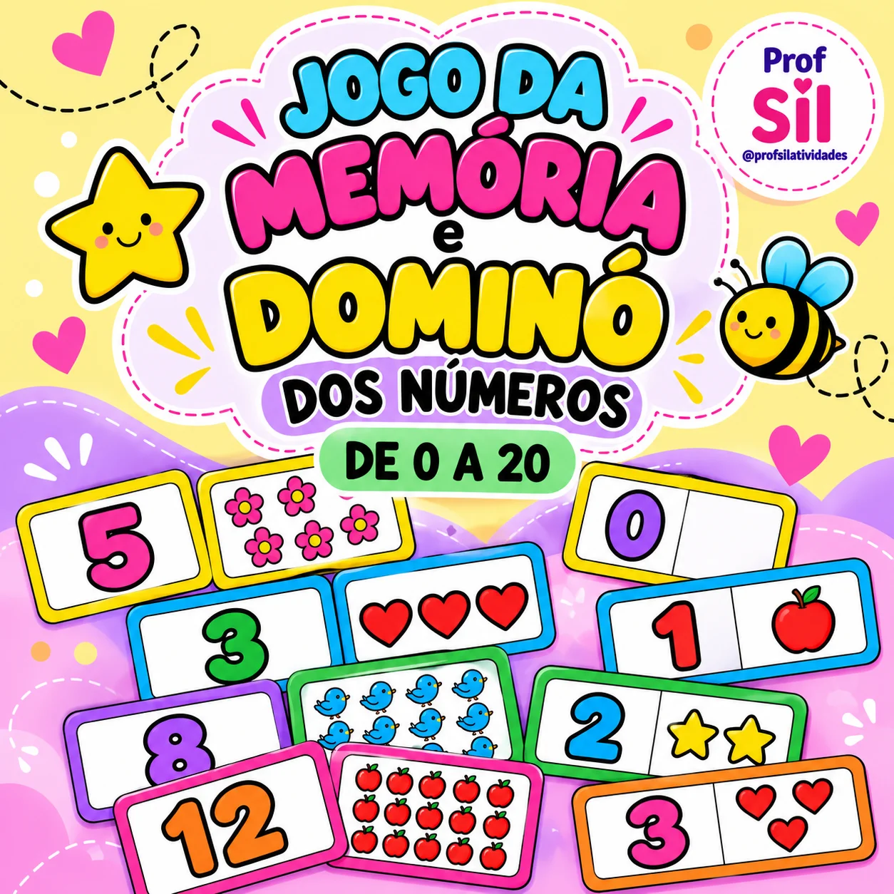 Jogo da Memória e Dominó dos Números do 0 ao 20 em PDF — capa do material