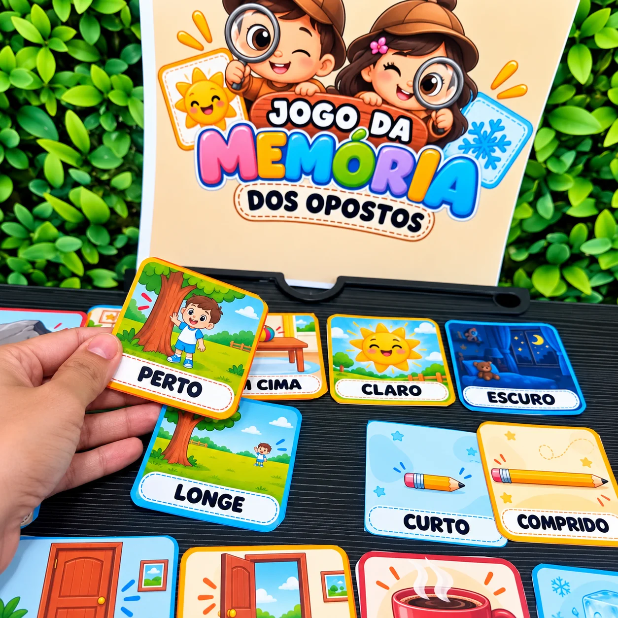 Jogo da Memória e Pareamento dos Opostos 🔑 PALAVRAS-CHAVE — amostra 2: Um jogo de memória e pareamento para descobrir os…