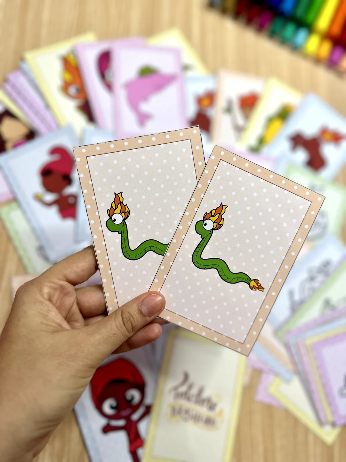 Jogo da Memória Folclore Brasileiro — amostra 4: O arquivo acompanha 32 fichas ilustradas e uma caixinha para guardar o…