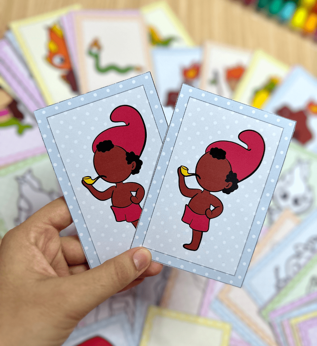 Jogo da Memória Folclore: PDF com 32 Fichas e Caixinha — amostra 2: O que vem no material