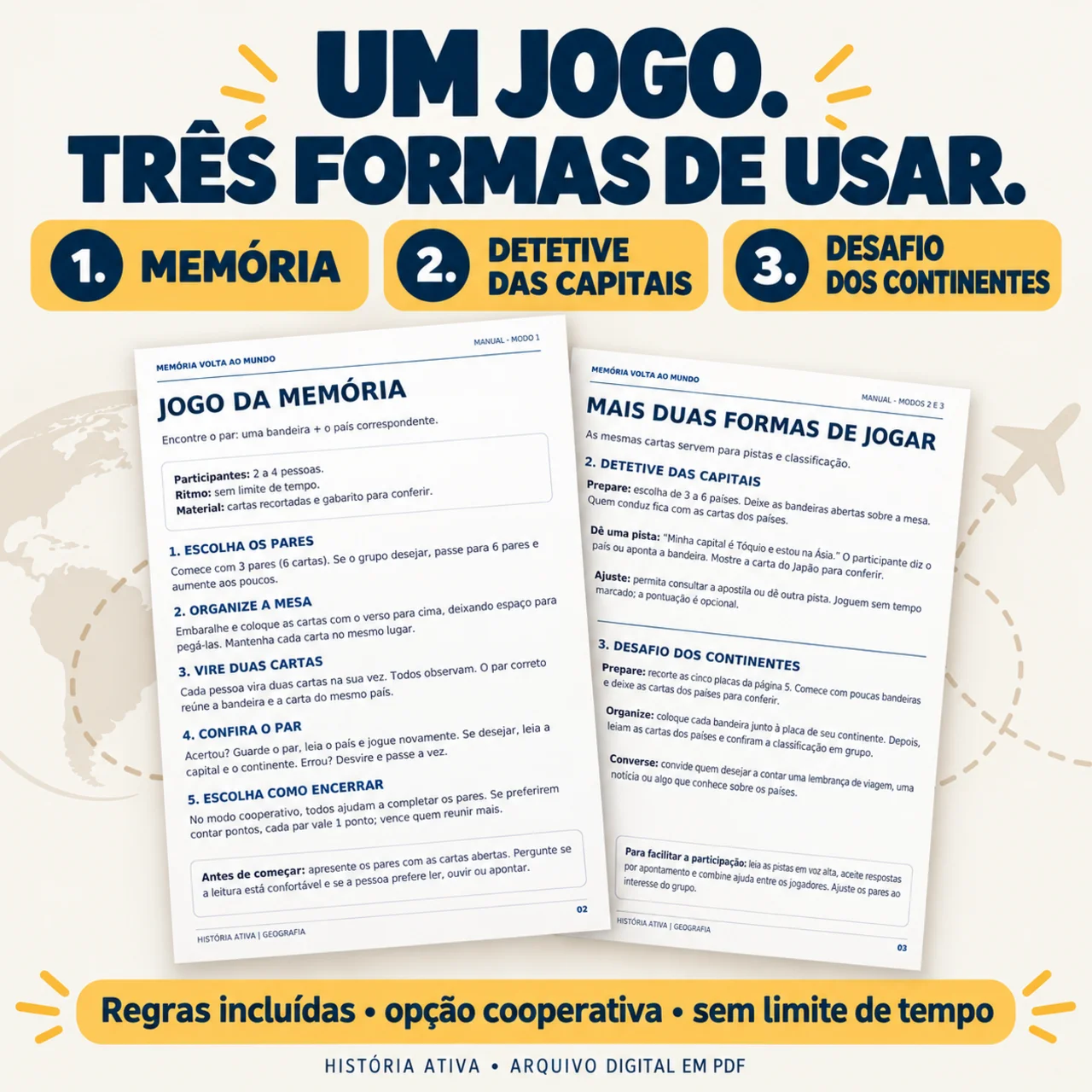 Jogo da Memória Geográfico: 60 Cartas Grandes em PDF — amostra 1: 60 cartas de 8,5 × 8,5 cm para relacionar bandeiras,… Jogo da Memória Geográfico: 60 Cartas Grandes em PDF — amostra 1: 60 cartas de 8,5 × 8,5 cm para relacionar bandeiras,…