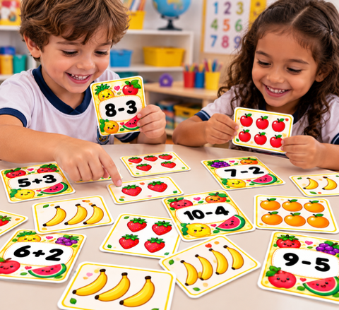 🍓 Jogo da Memória Matemática com Frutinhas — Adição e Subtração — capa do material