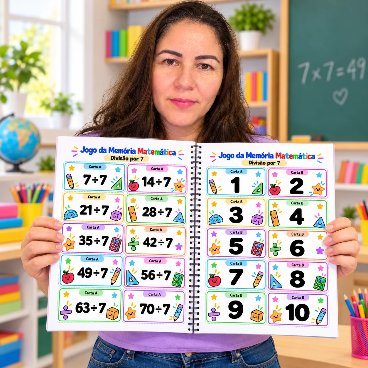 Jogo da Memória Matemática – Multiplicação e Divisão do 3º Ano — amostra 2: O que você recebe?