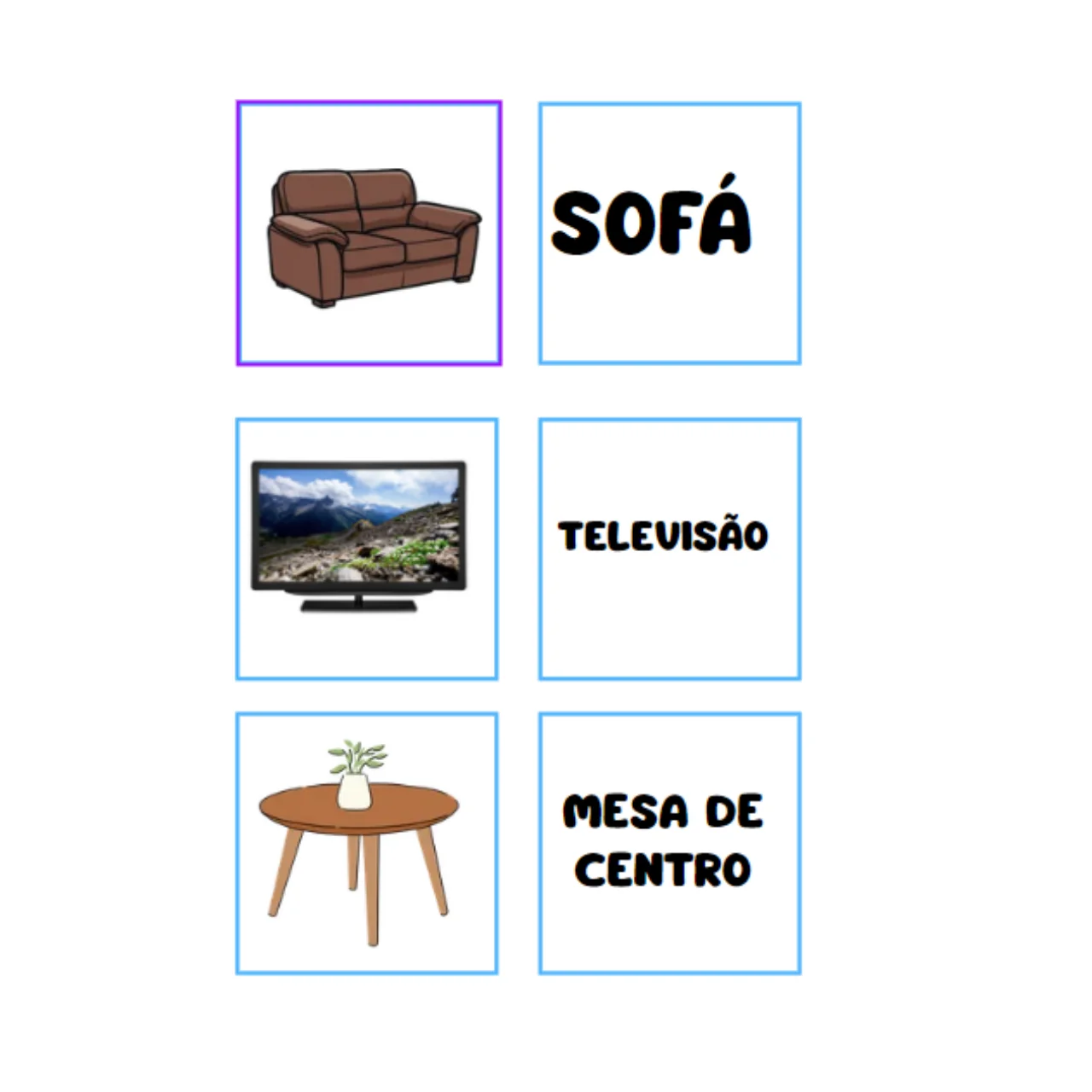 Jogo da Memória Minha Casa: Imagens e Palavras | Móveis e Ambientes — amostra 1: JOGO DA MEMÓRIA MINHA CASA — IMAGENS E…