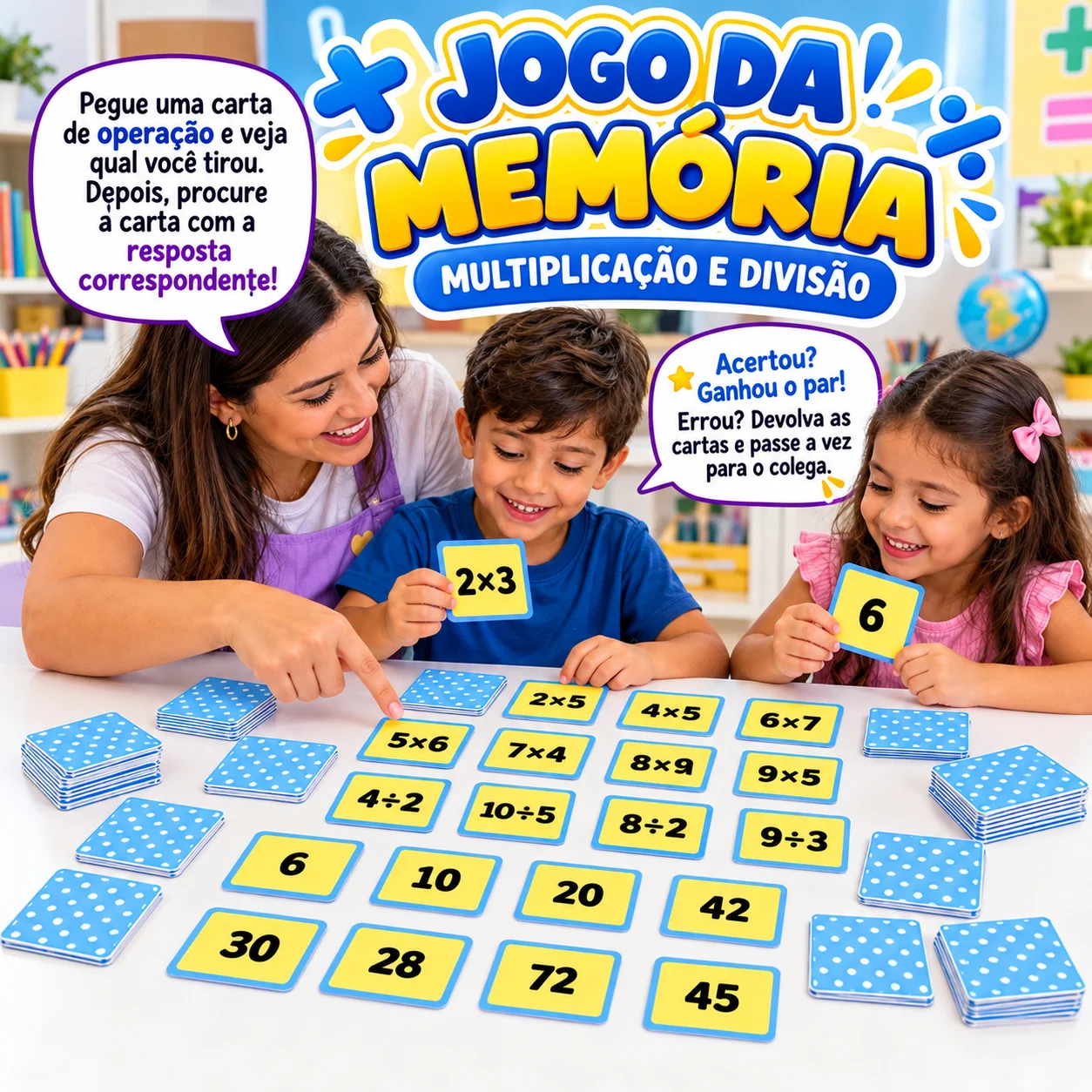 Jogo da Memória – Multiplicação e Divisão em PDF | Matemática — capa do material