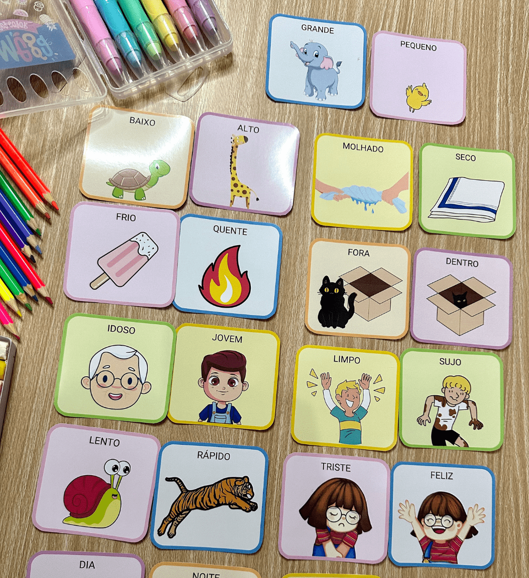 Jogo da Memória Opostos: 15 Pares para Educação Infantil — amostra 4: Para quem é indicado