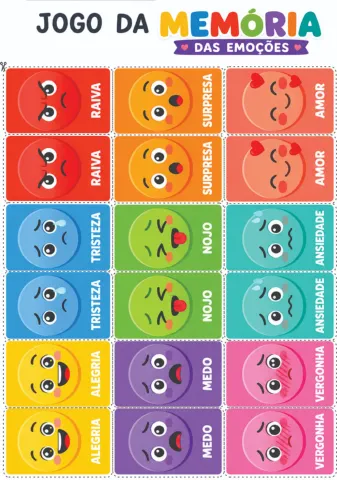 JOGO DA MEMÓRIA: RECONHECENDO AS EMOÇÕES — amostra 4: Um jogo de memória divertido que estimula o reconhecimento das…
