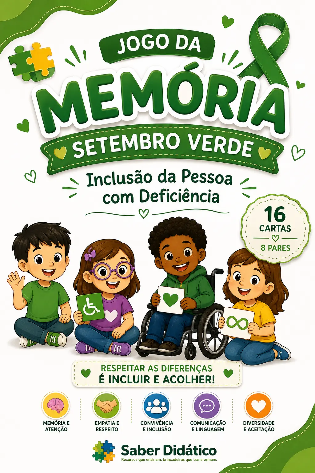 Jogo da Memória Setembro Verde – Inclusão da Pessoa com Deficiências — capa do material