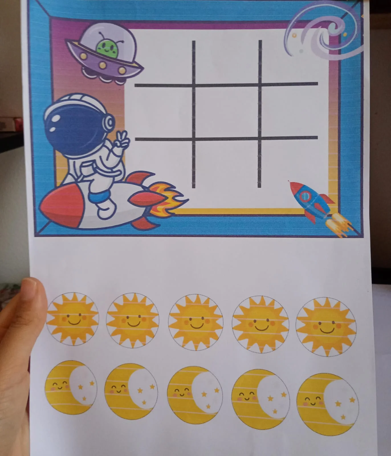 Jogo da Velha Astronauta para Imprimir Dia das Crianças | Arquivo PDF — amostra 3: Jogo da velha astronauta em PDF, pronto…