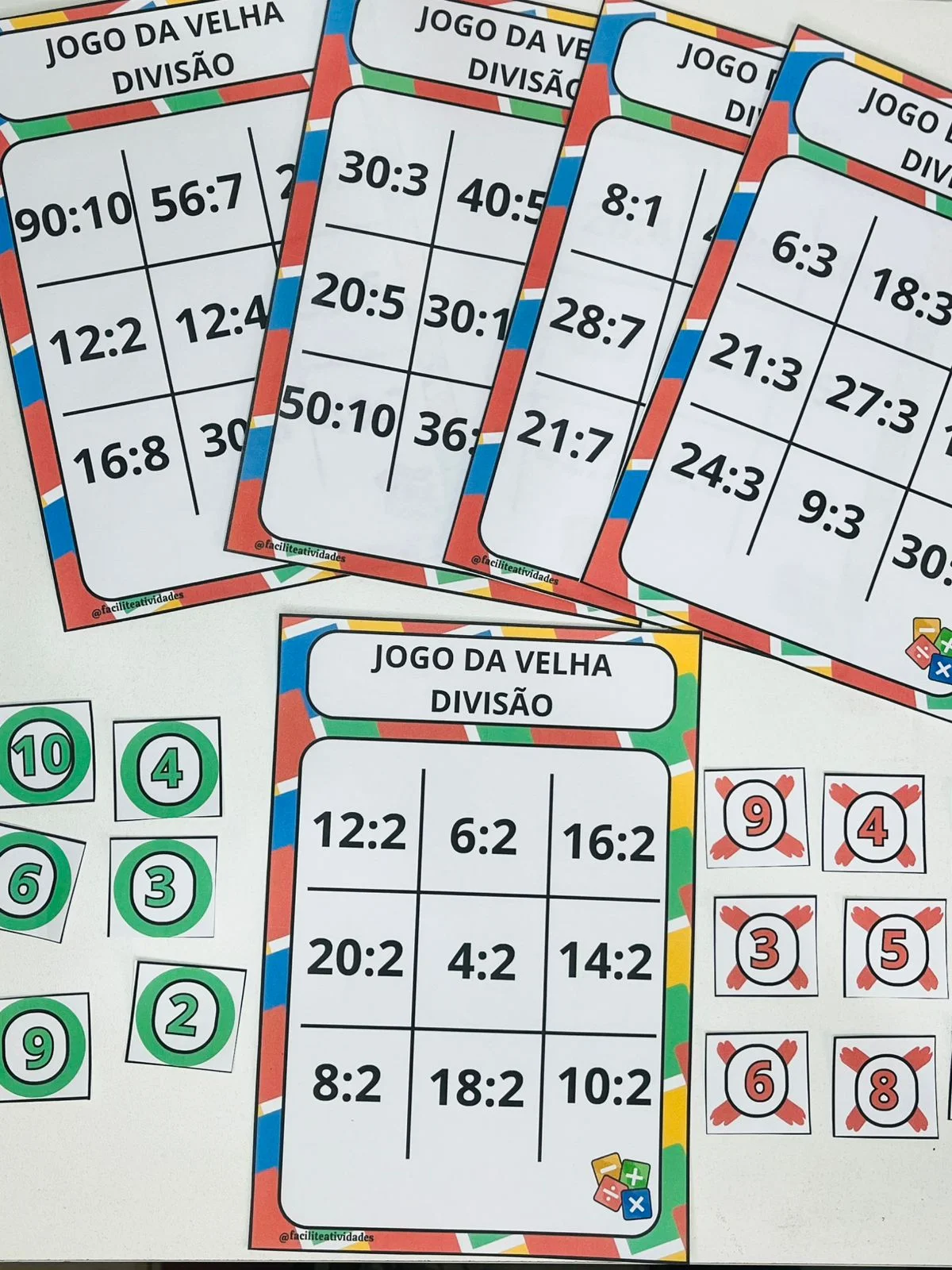 Jogo da velha divisão — amostra 2: Você recebe seu arquivo por e-mail ou baixe aqui mesmo no site