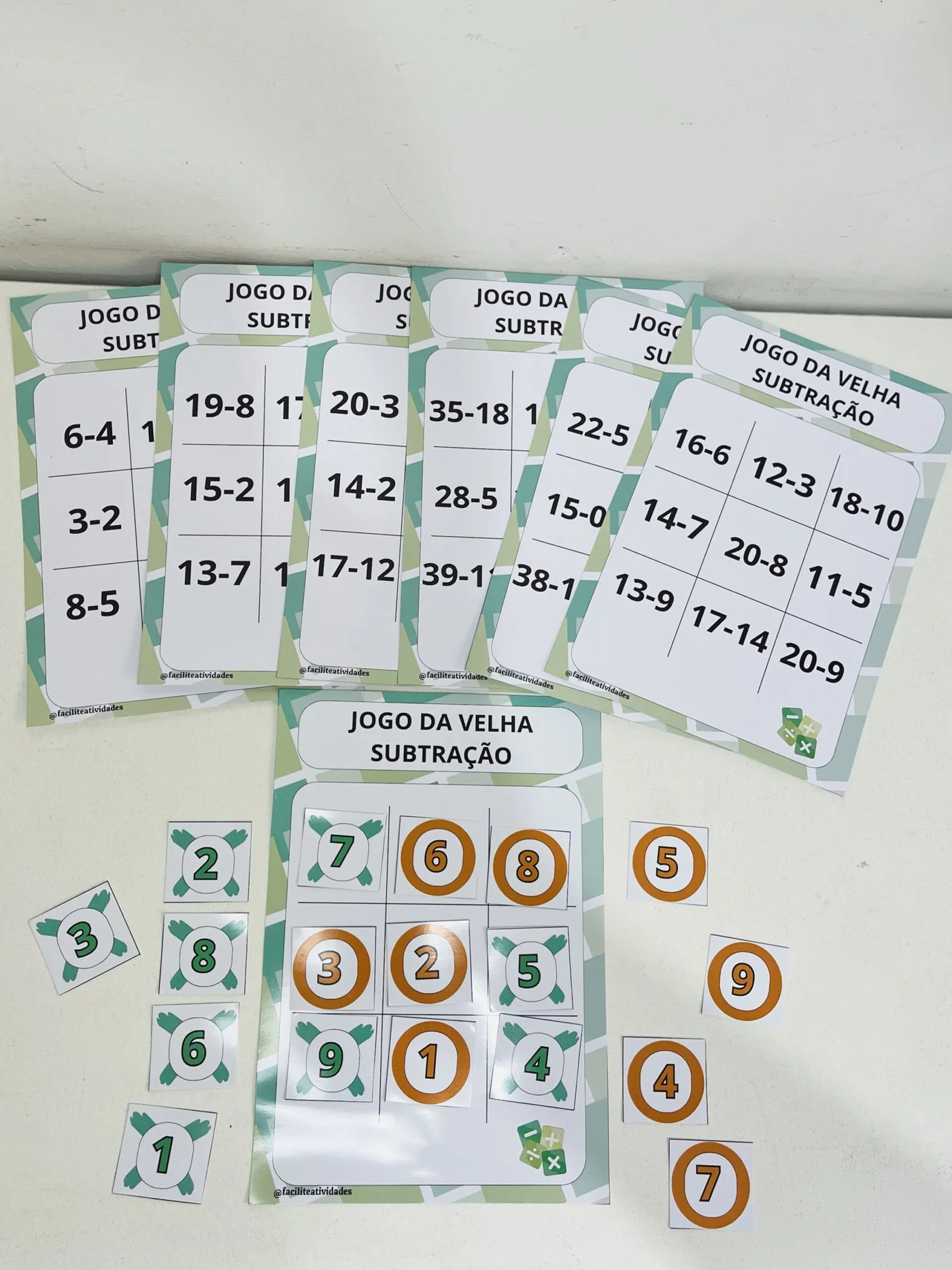 Jogo da velha subtração — Atividades para Todas as séries: *Jogo da velha Subtração* O Jogo da Velha da Subtração” é uma…