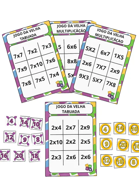 Jogo da velha Tabuada e multiplicação — capa do material