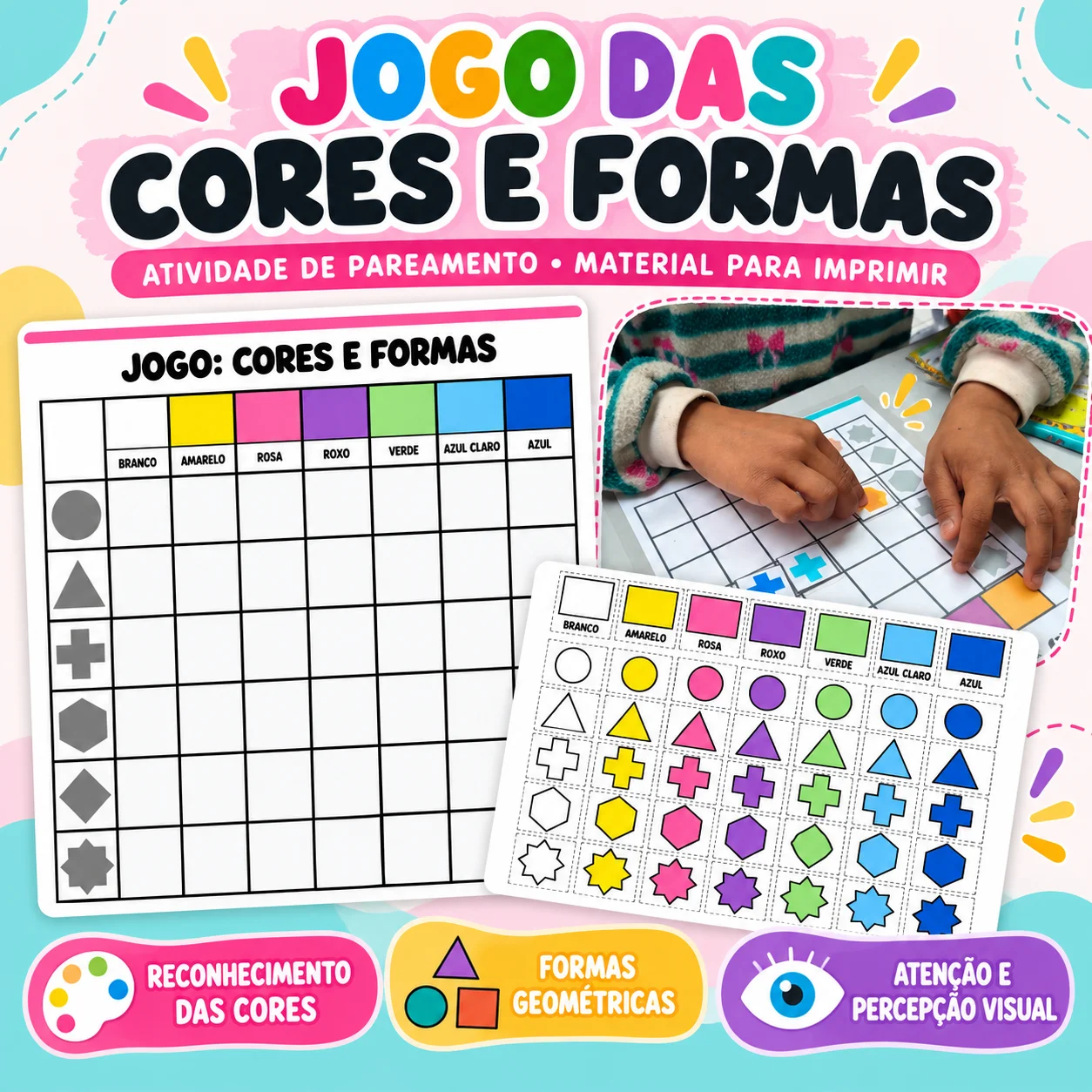 Jogo das Cores e Formas para Educação Infantil — capa do material