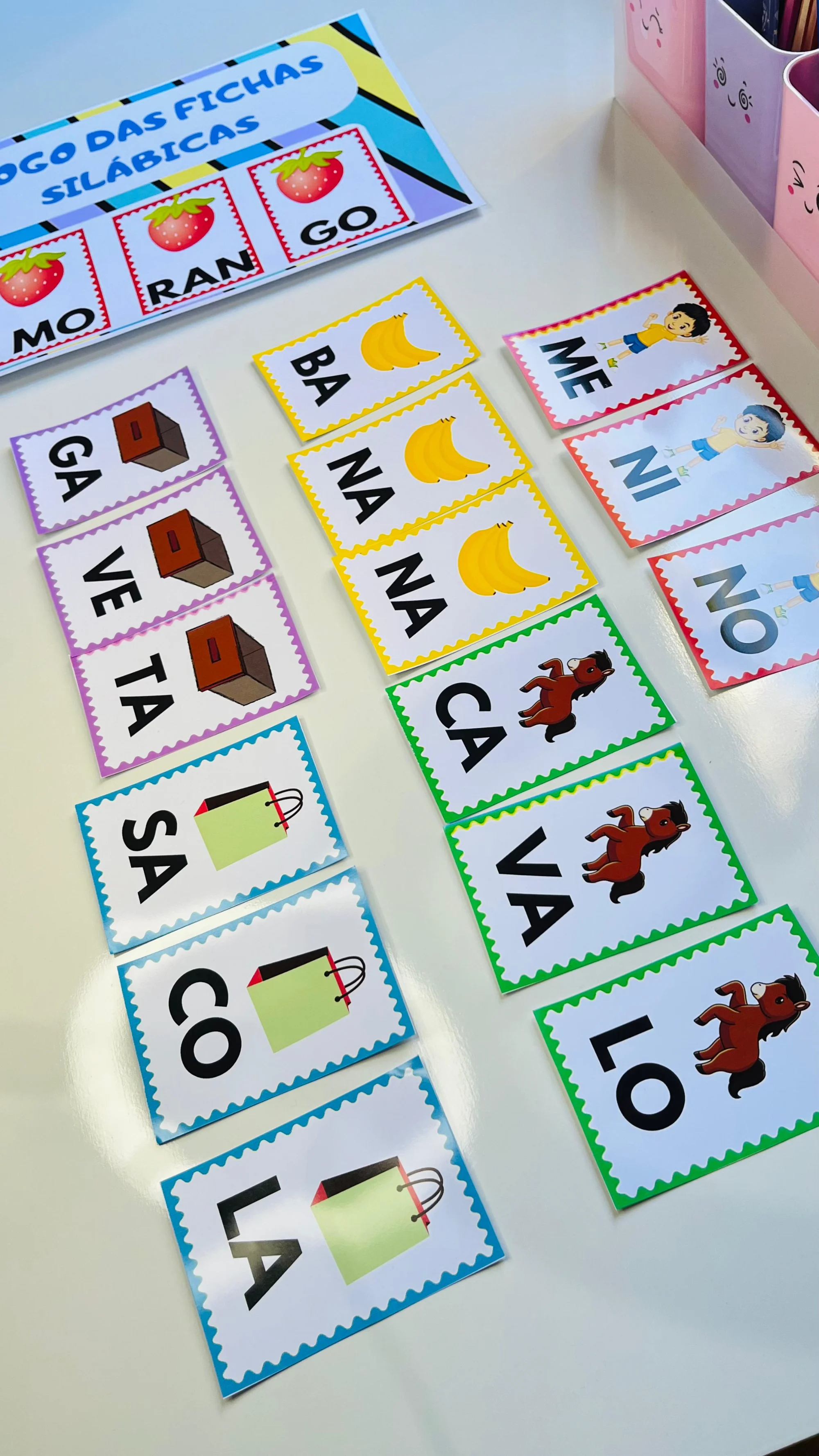 Jogo das Fichas Silábicas: Atividade Lúdica de Alfabetização Infantil — amostra 4: Formato e impressão