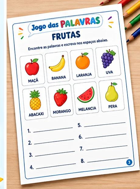 Jogo das Palavras: Encontre e Escreva — amostra 3: Atividades de alfabetização para encontrar e escrever palavras de…