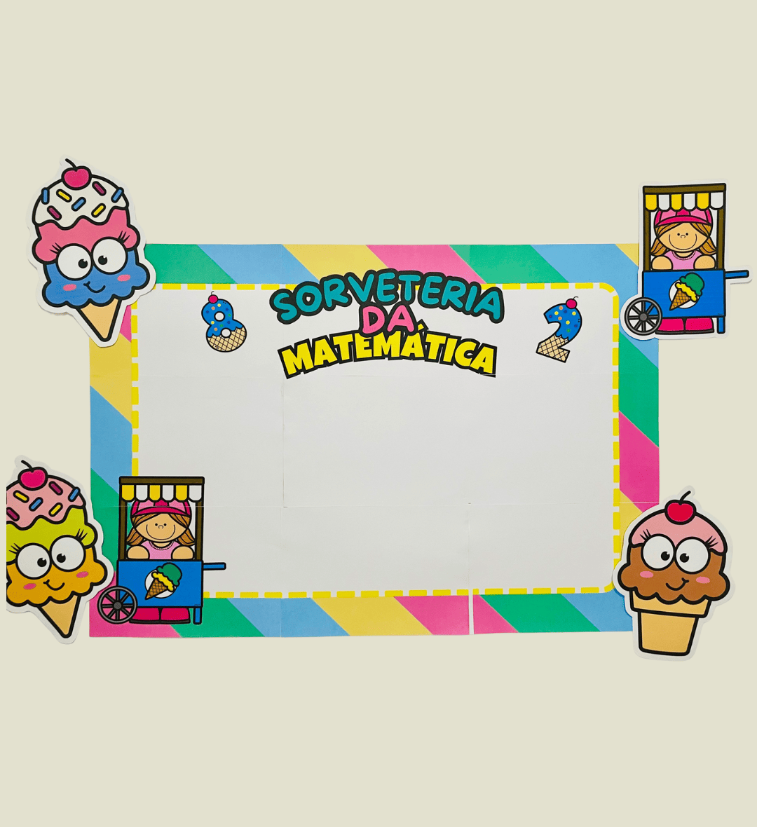 Jogo das quatro operações: Sorveteria da Matemática em PDF — amostra 1: Jogo das quatro operações com tema de sorveteria