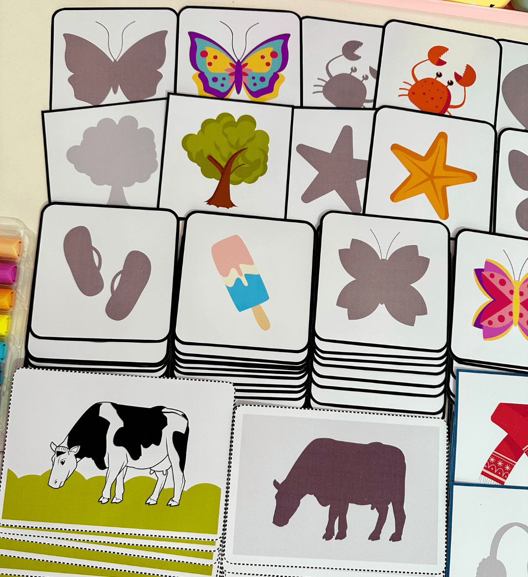 Jogo das Sombras em PDF: 62 pares de fichas para imprimir — amostra 1: Jogo das Sombras: associação visual para aprender…