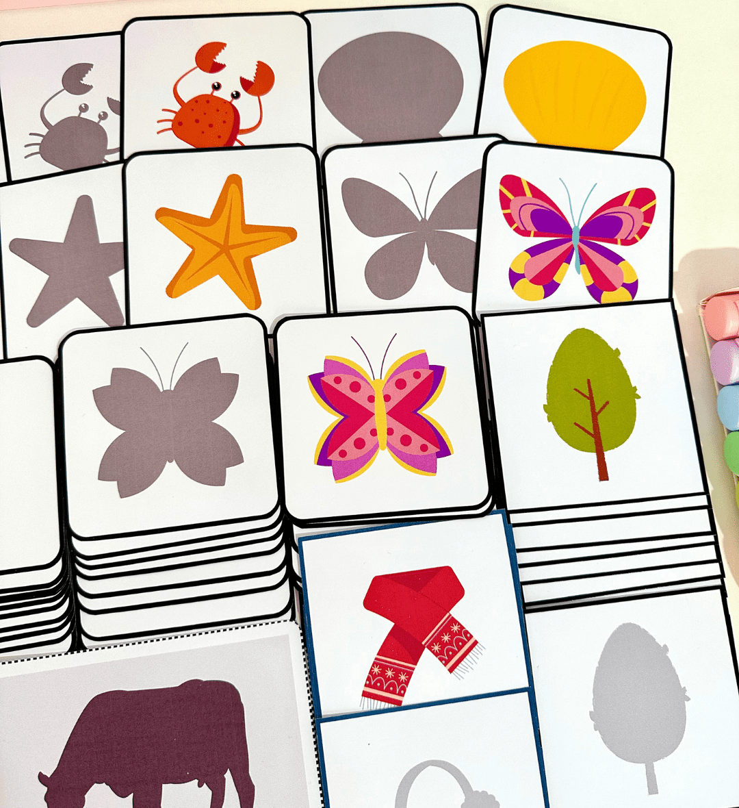 Jogo das Sombras em PDF: 62 pares de fichas para imprimir — amostra 7: Trabalhe percepção visual, reconhecimento de formas…