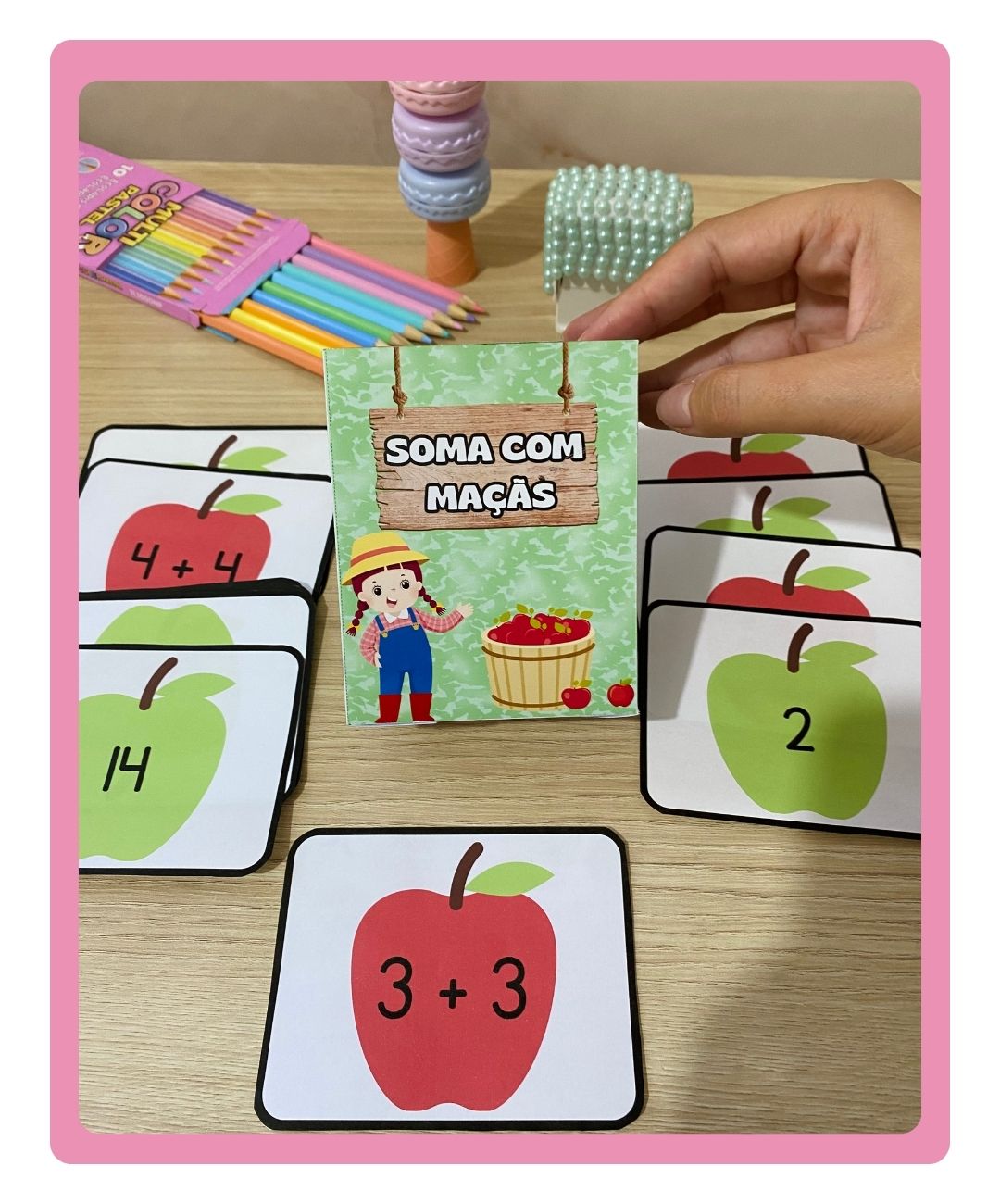 Jogo de adição com maçãs para imprimir — amostra 1: Uma atividade de adição para colocar em prática