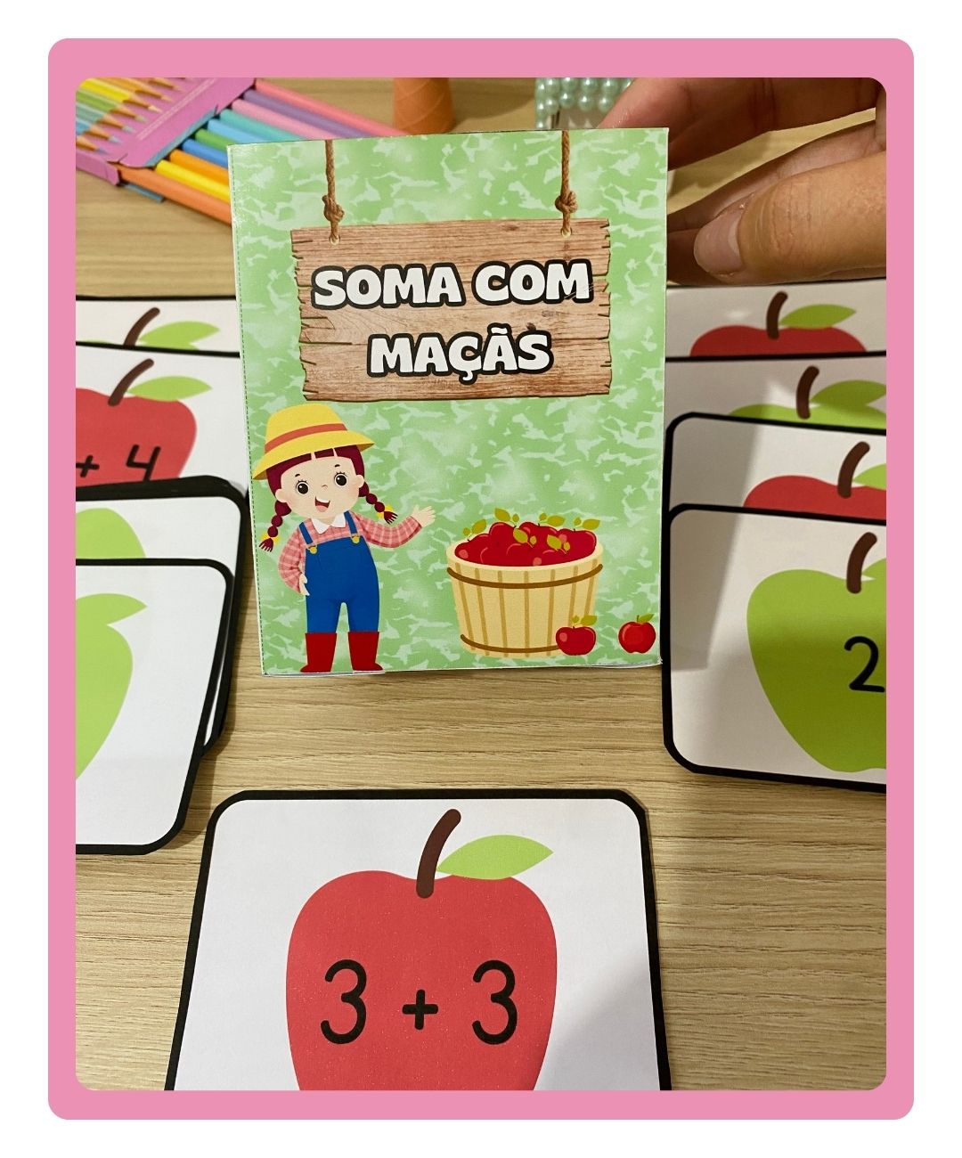 Jogo de adição com maçãs para imprimir — amostra 2: Como aplicar o jogo em sala