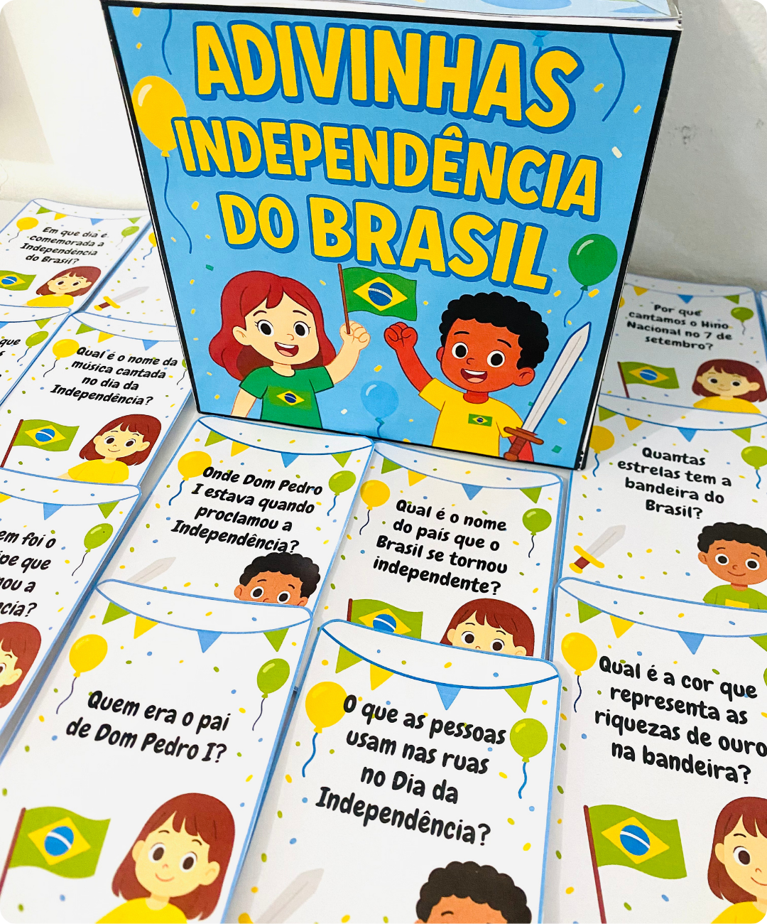 Jogo de adivinhas da Independência para imprimir — amostra 3: Conteúdo disponível no PDF