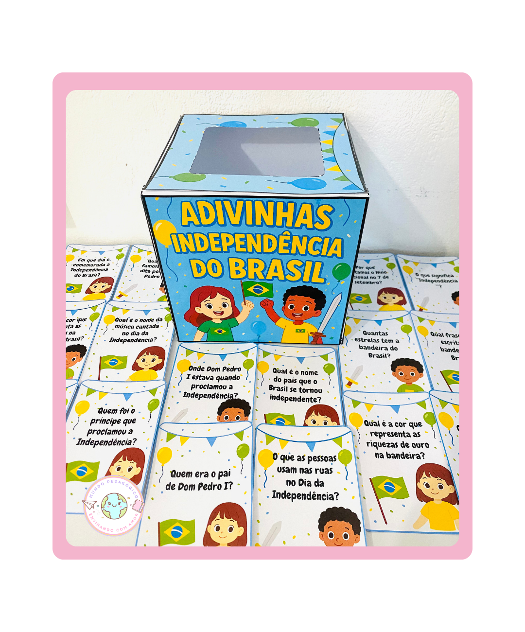 Jogo de adivinhas da Independência para imprimir — capa do material