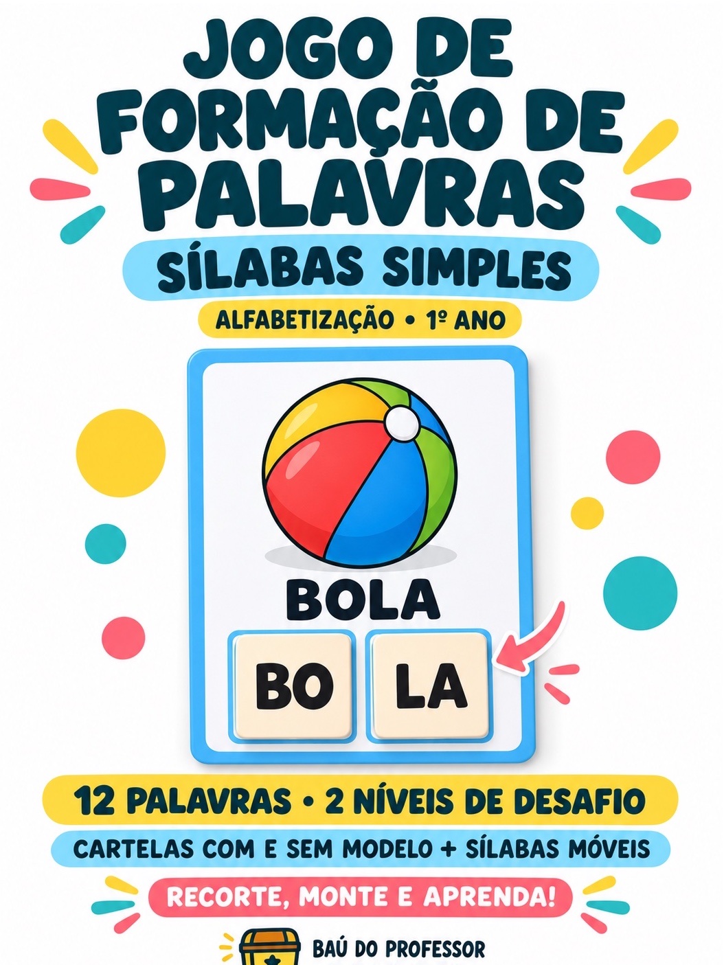 Jogo de Alfabetização com Sílabas Simples | Formar Palavras em PDF — capa do material