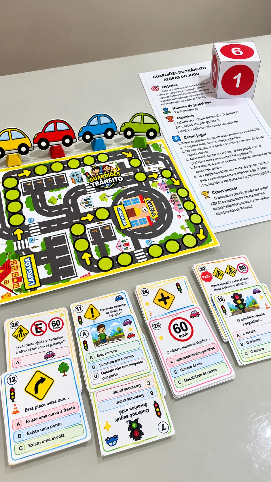 Jogo de Educação no Trânsito – Guardiões — Matemática para Educação Infantil: Jogo pedagógico sobre educação no trânsito…