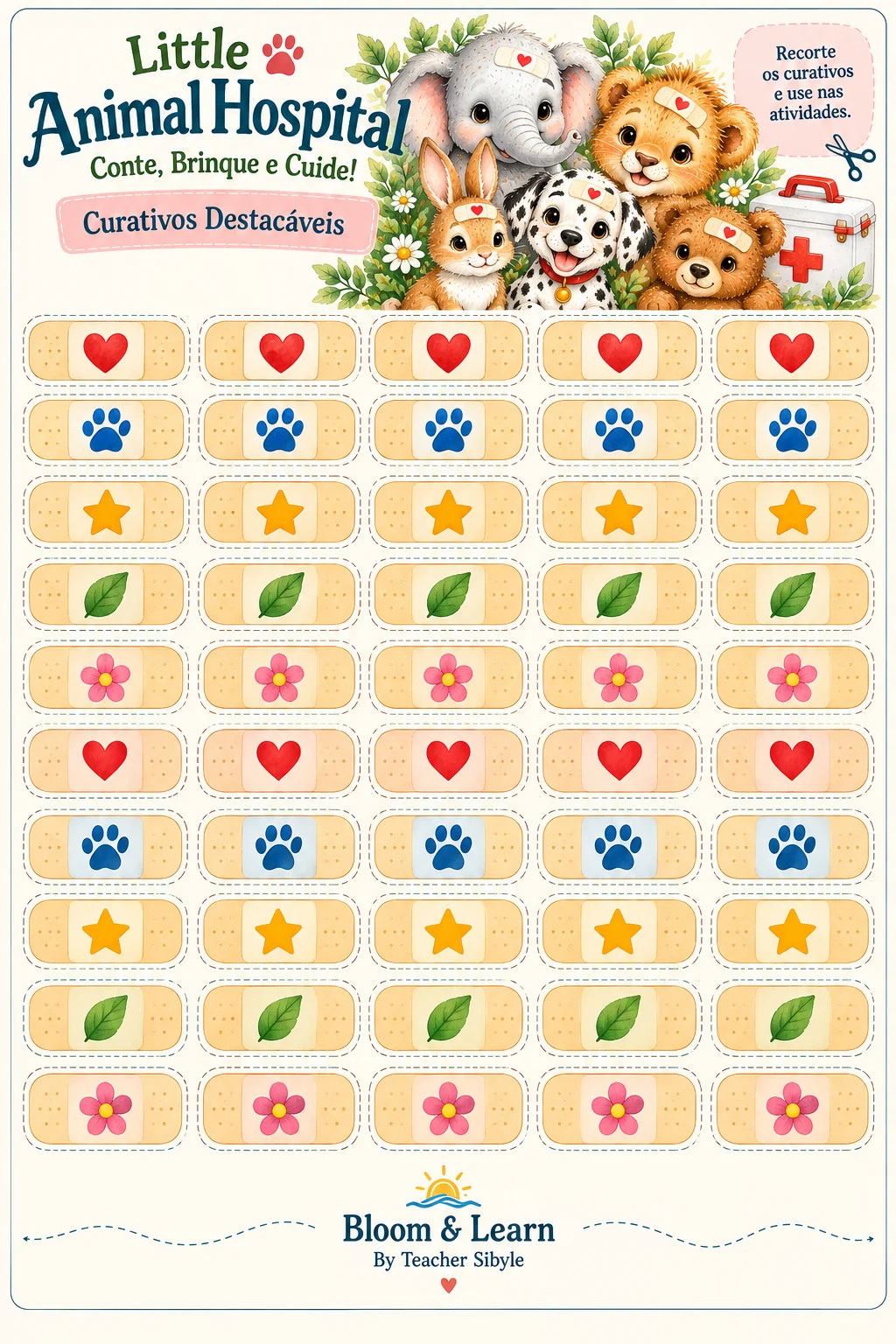 Jogo de Matemática Infantil – Contagem, Adição e Subtração — amostra 3: Jogo matemático PDF com 10 missões veterinárias…