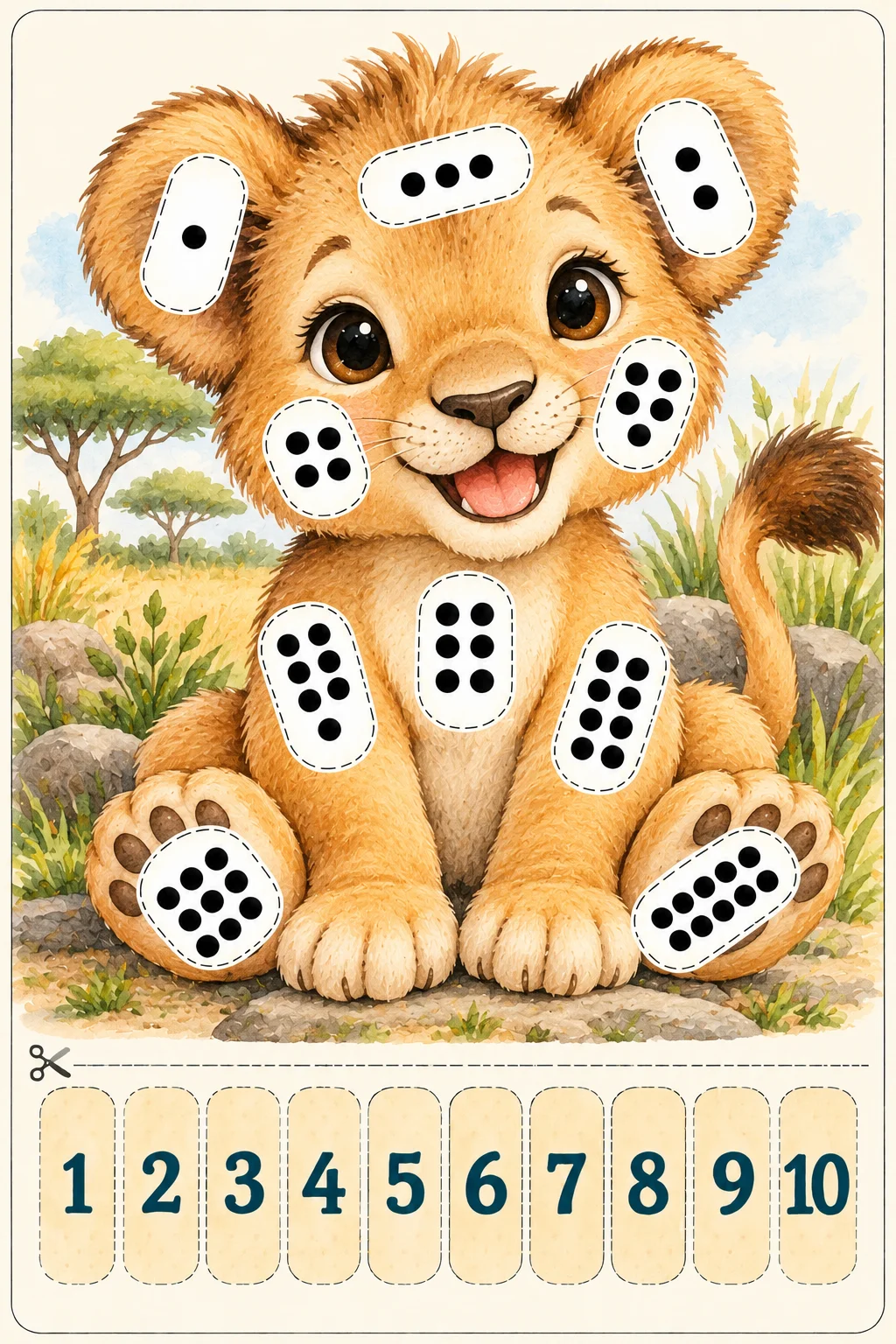Jogo de Matemática Infantil – Contagem, Adição e Subtração — amostra 4: Jogo matemático PDF com 10 missões veterinárias…