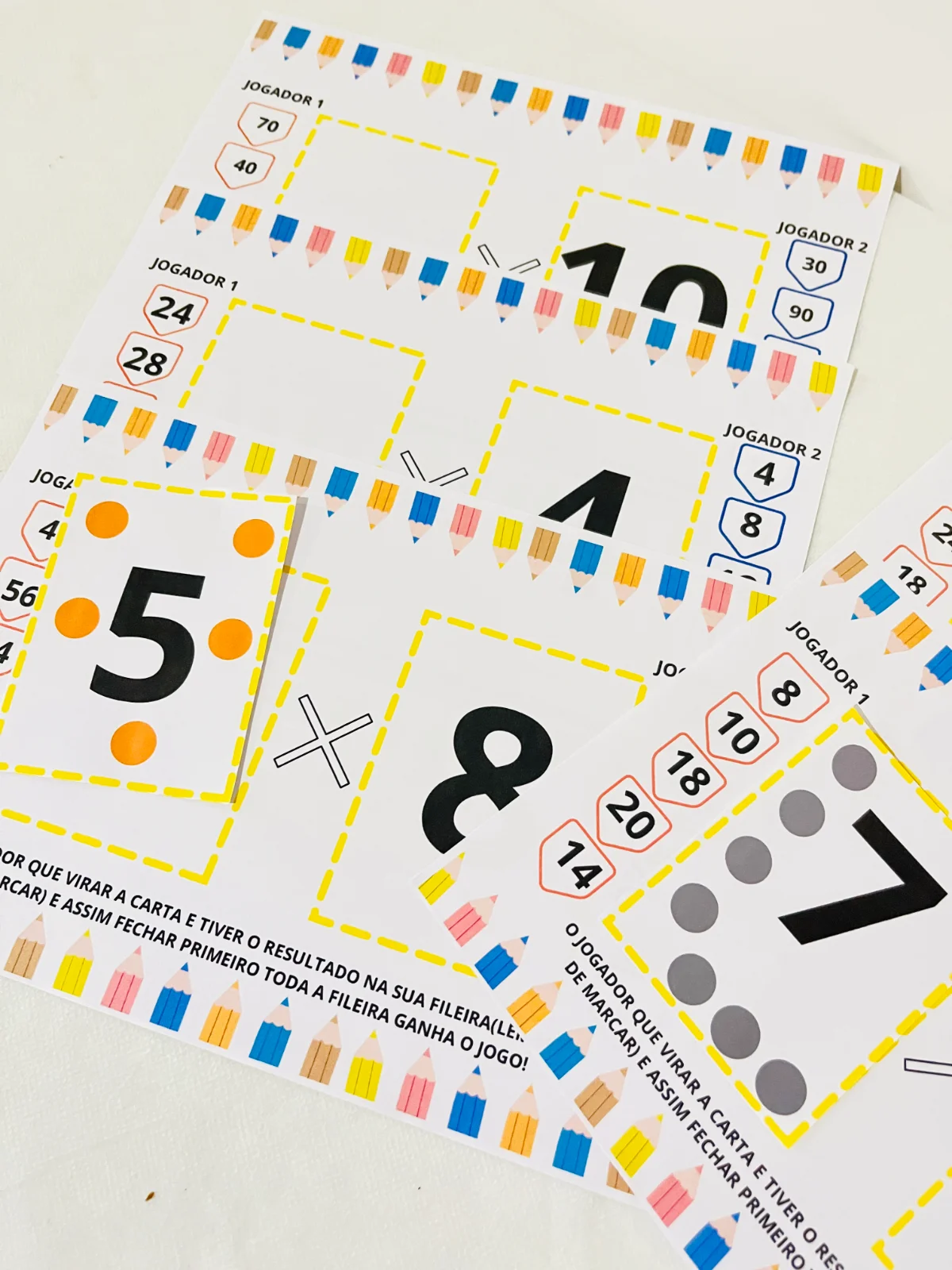 Jogo de Matemática Vira e Marque - Tabuada — amostra 2: O Vira e Marque – Multiplicação é um recurso pedagógico pensado…