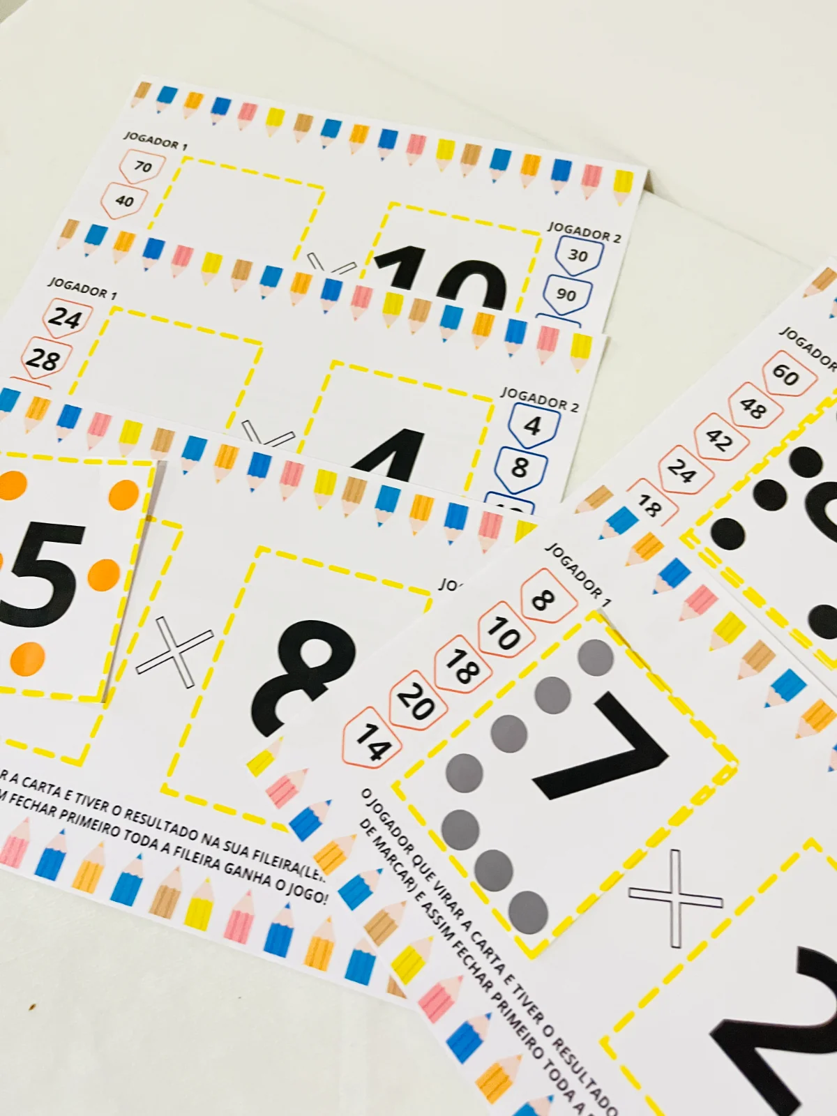 Jogo de Matemática Vira e Marque - Tabuada — amostra 3: O Vira e Marque – Multiplicação é um recurso pedagógico pensado…