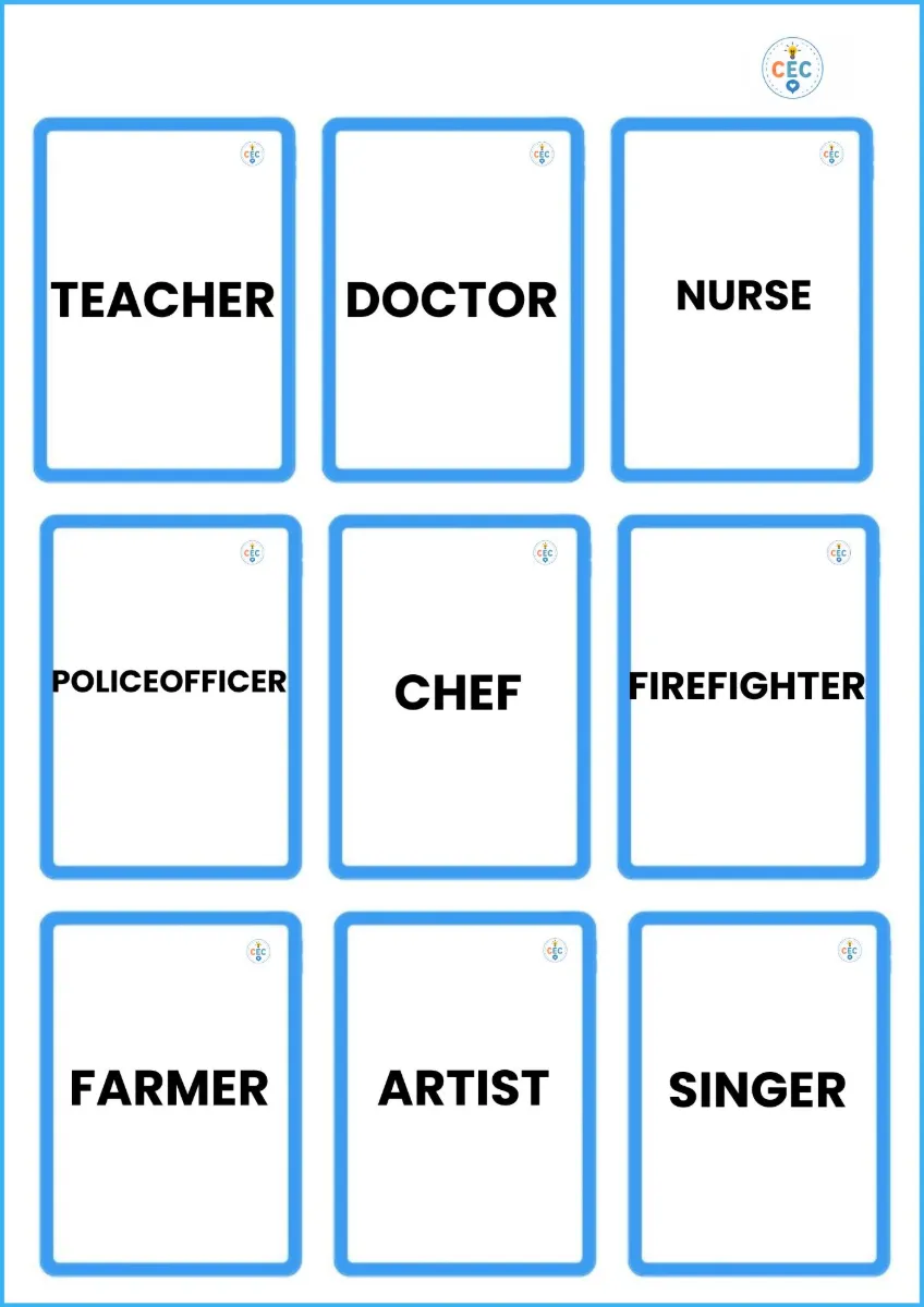 Jogo de memória Occupations em Inglês – Educação Infantil — amostra 4: Aprendizagem interativa: participação em uma…