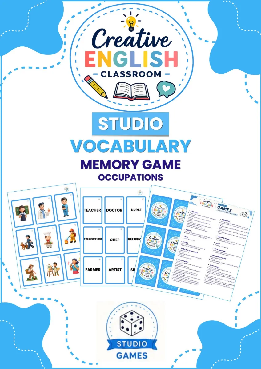 Jogo de memória Occupations em Inglês – Educação Infantil — Atividades para Educação Infantil: Este jogo da memória combina…