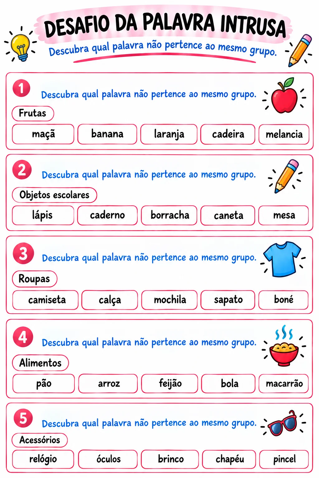 JOGO DE PALAVRAS PARA RECOMPOSIÇÃO DO 6° ANO — amostra 1: O JOGO PALAVRA PUXA PALAVRA é um material que oferece 5 ideias…