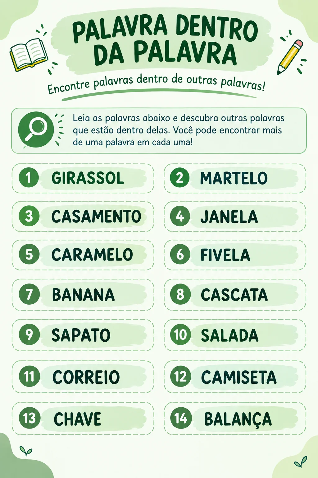 JOGO DE PALAVRAS PARA RECOMPOSIÇÃO DO 6° ANO — amostra 2: O jogo é ideal para momentos lúdicos sem deixar de aprender.