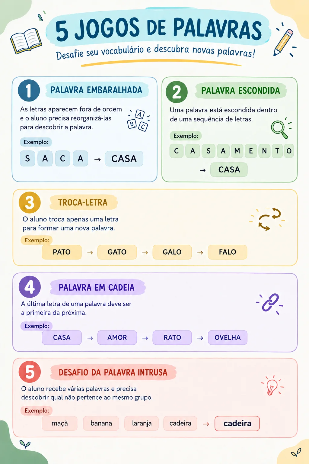 JOGO DE PALAVRAS PARA RECOMPOSIÇÃO DO 6° ANO — capa do material