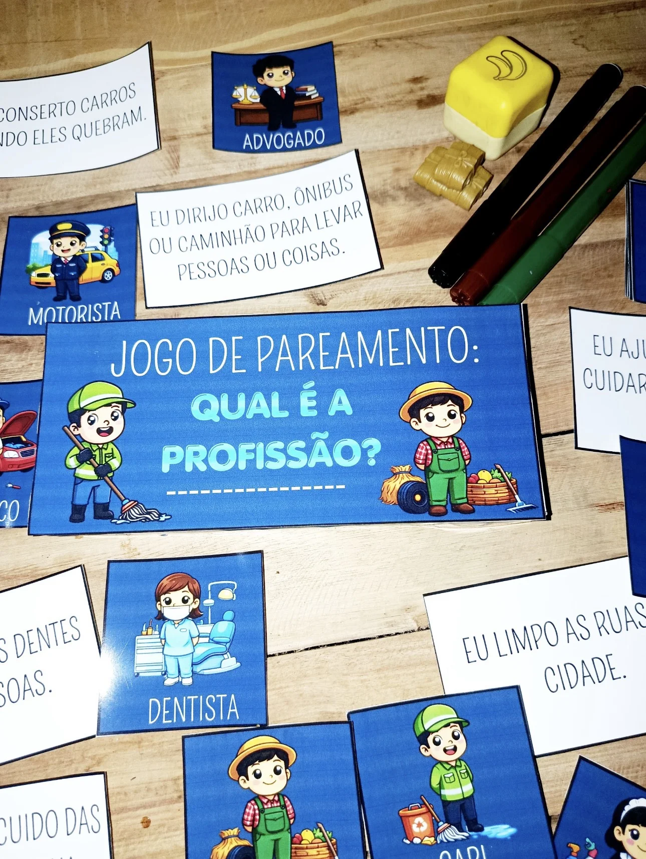 Jogo de pareamento Qual é a profissão? — amostra 2: Jogo de Pareamento: Qual é a Profissão