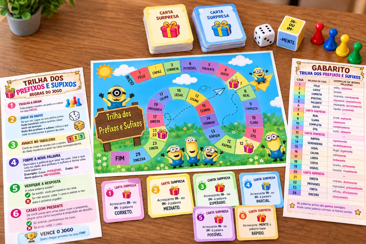 Jogo de prefixos e sufixos para imprimir – 3º ao 5º ano — Jogos pedagógicos para Ensino Fundamental I (1º–5º): Explore a…
