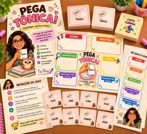 Jogo de sílaba tônica para imprimir – Pega Tônica de 3º ao 6º Ano — capa do material