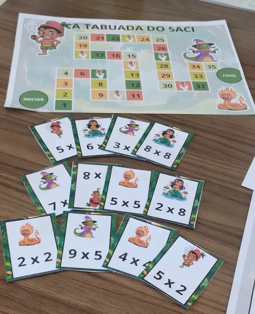 jogo de tabuleiro matemática - tabuada do saci — amostra 2: Jogo Tabuada do Saci em PDF pronto para imprimir jogo de tabuleiro matemática - tabuada do saci — amostra 2: Jogo Tabuada do Saci em PDF pronto para imprimir