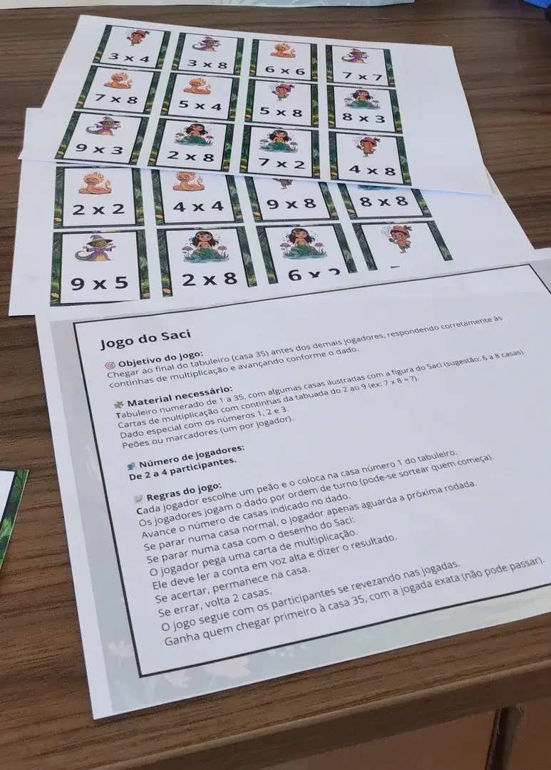 jogo de tabuleiro matemática - tabuada do saci — amostra 3: Jogo Tabuada do Saci em PDF pronto para imprimir jogo de tabuleiro matemática - tabuada do saci — amostra 3: Jogo Tabuada do Saci em PDF pronto para imprimir