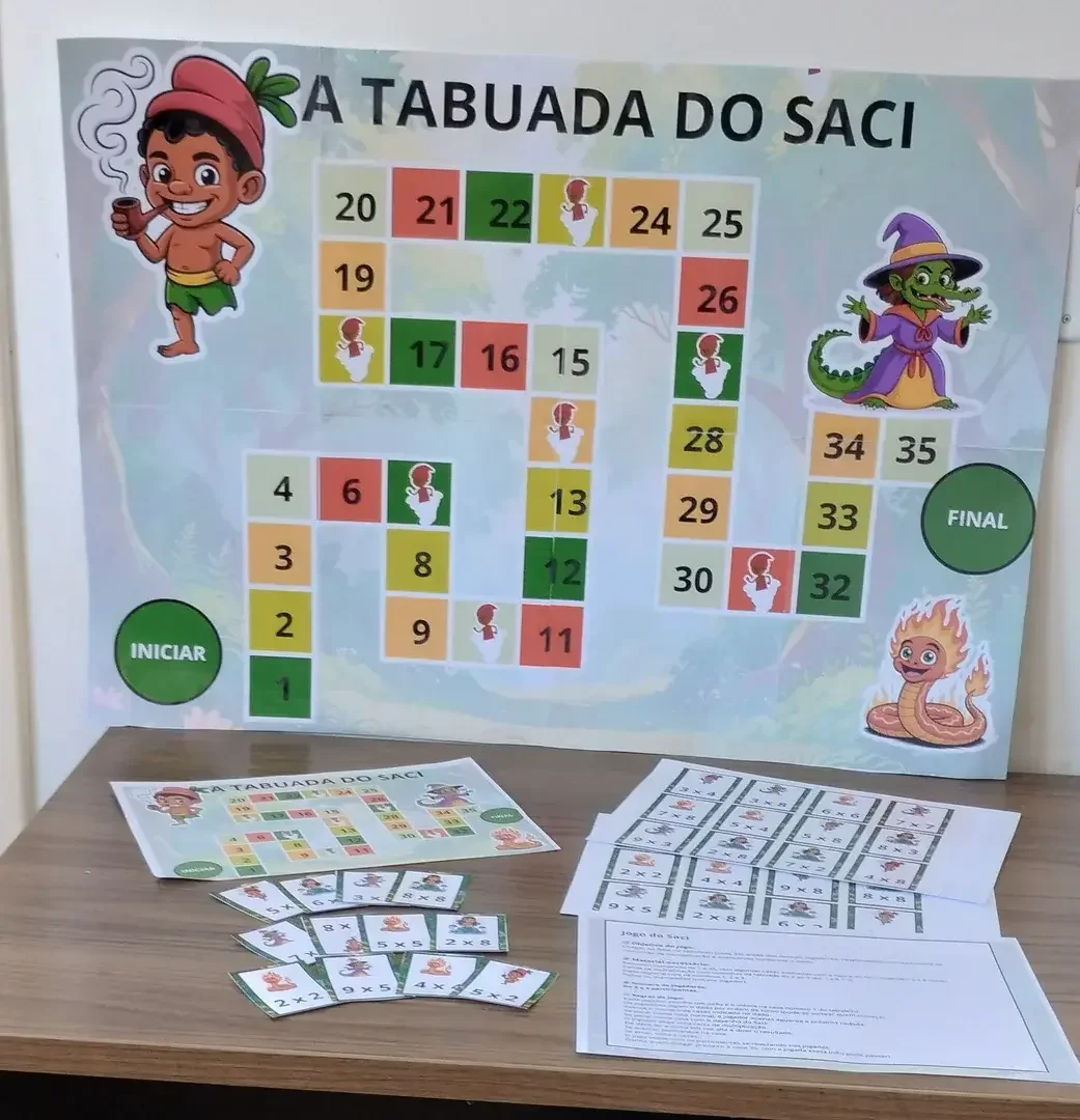 jogo de tabuleiro matemática - tabuada do saci — Alfabetização para Todas as séries: Jogo Tabuada do Saci em PDF pronto…