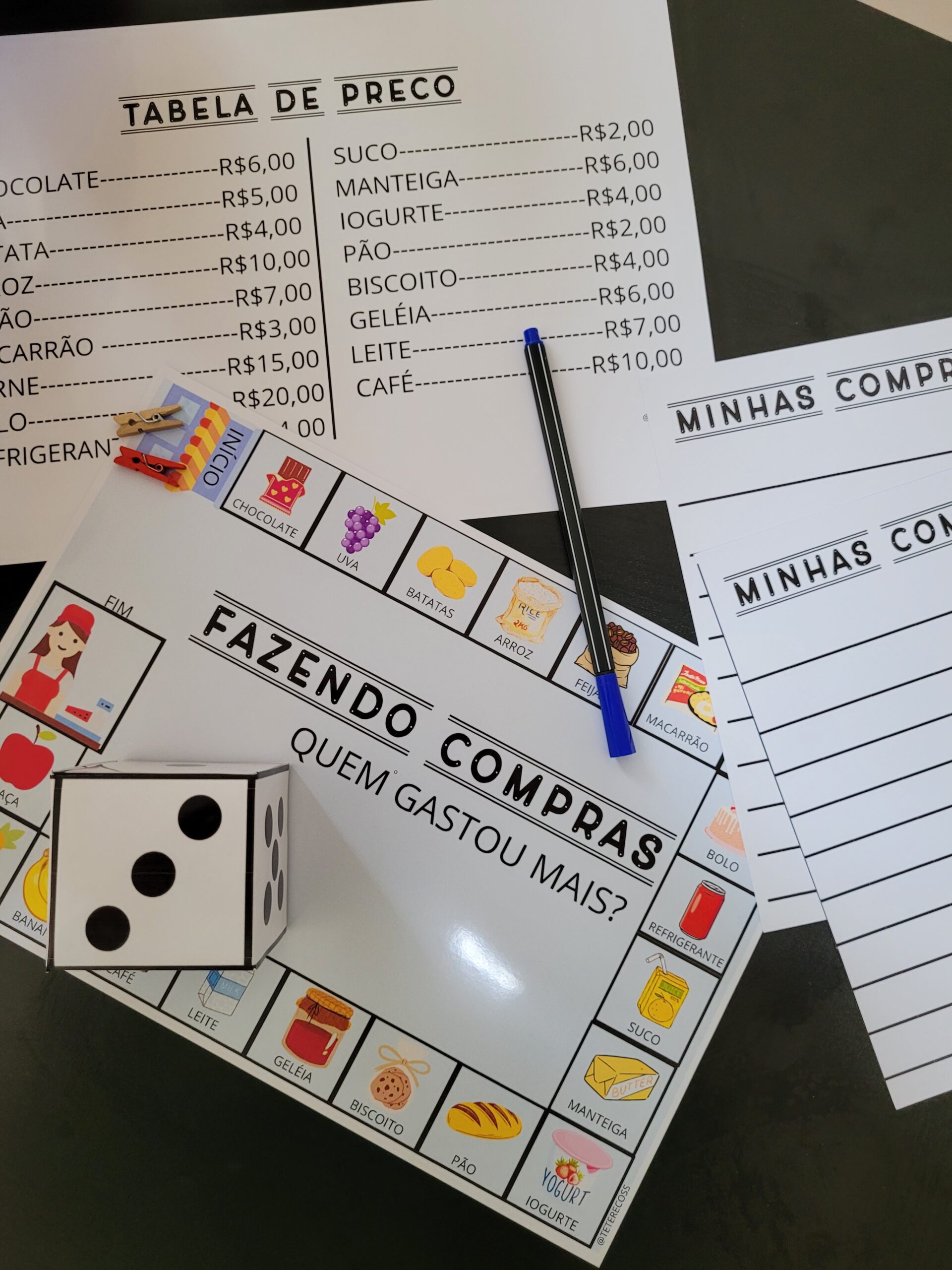 Jogo de tabuleiro / sistema monetário: fazendo compras – PDF para Imprimir | Alfabetização — Alfabetização para Todas as…