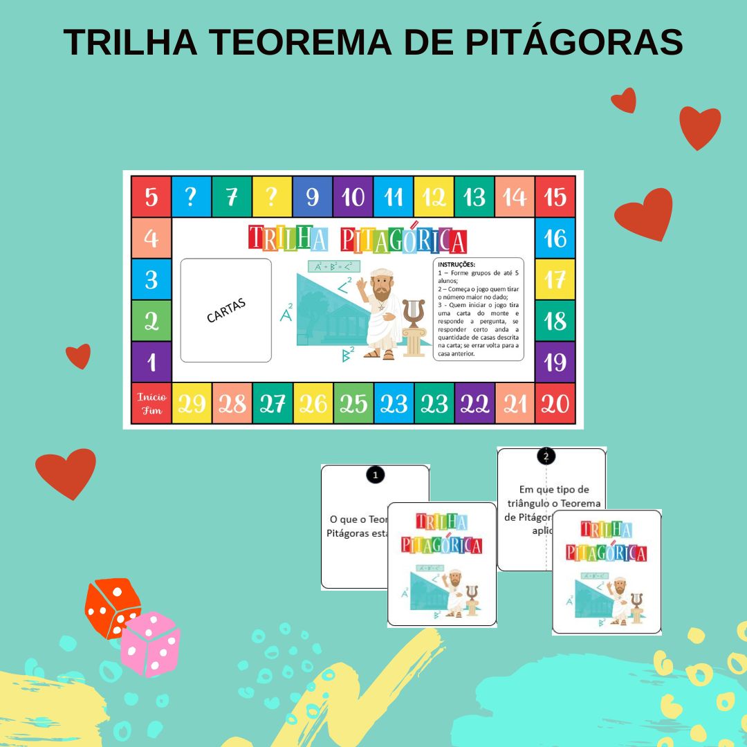 Jogo de tabuleiro: trilha pitagórica - teorema de pitágoras – Material Pedagógico — Matemática para Fundamental II (6º–9º):…