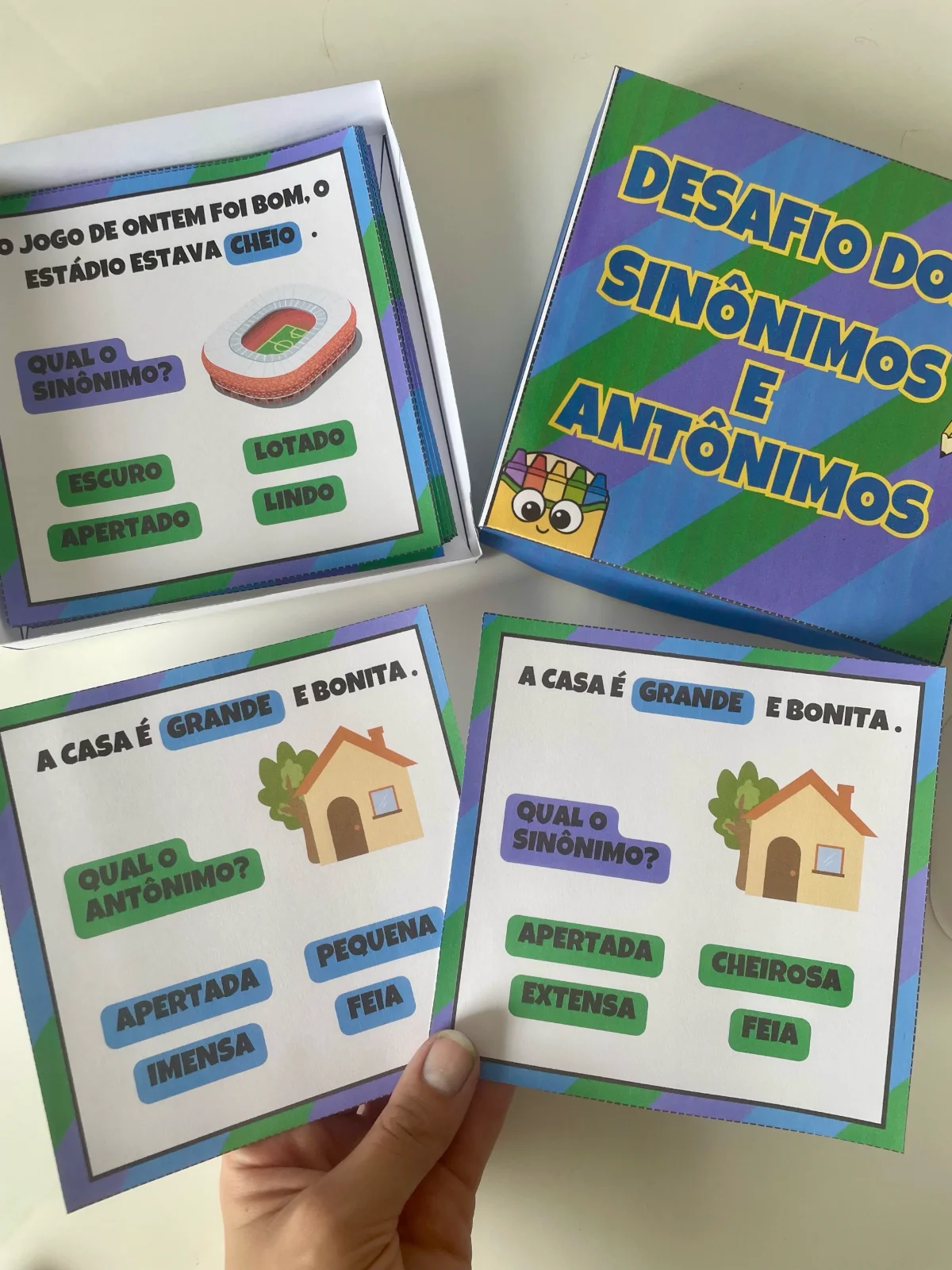 jogo DESAFIO DOS SINONIMOS E DOS ANTONIMOS — amostra 1: O Desafio dos Sinônimos e Antônimos foi desenvolvido para…