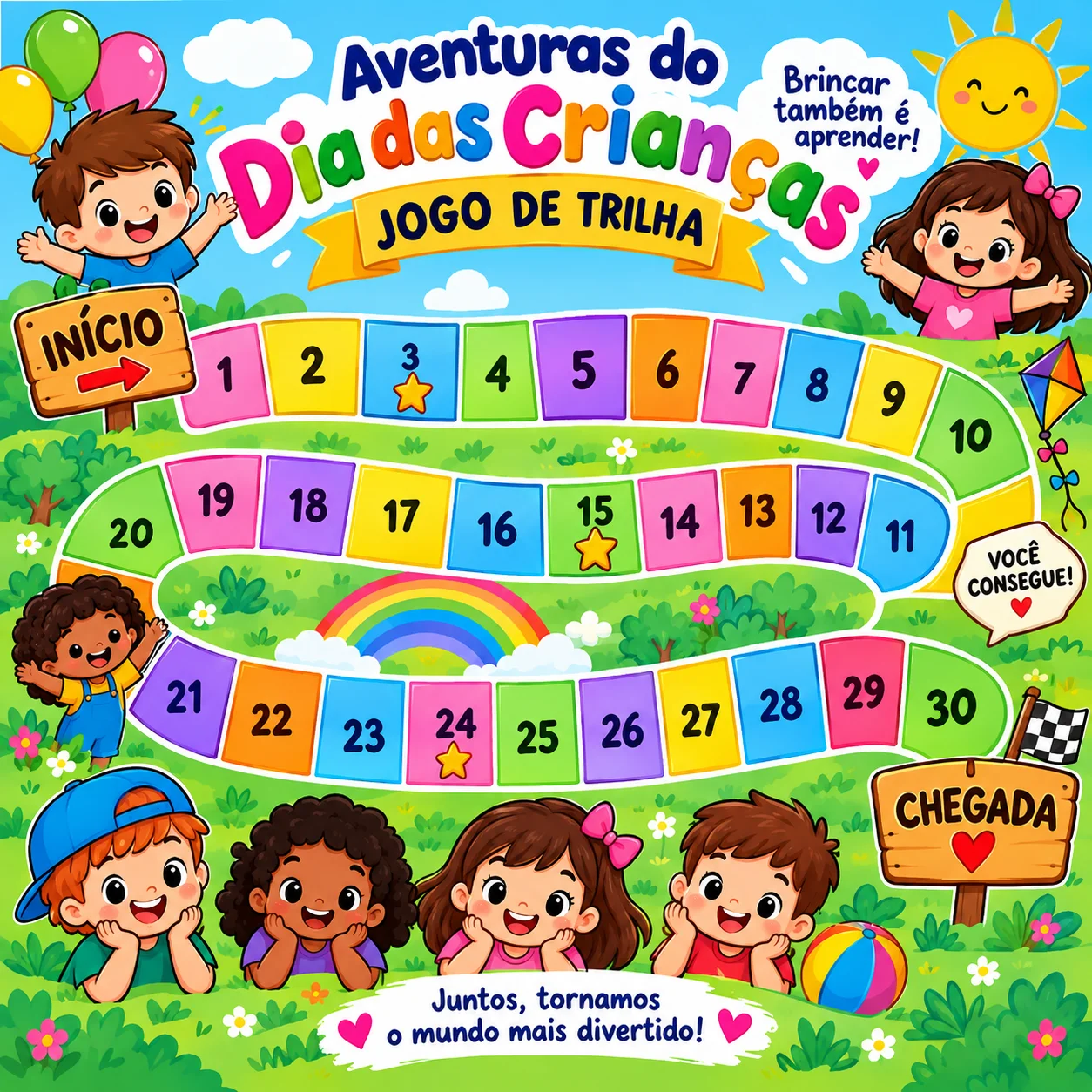 Jogo Dia das Crianças – Trilha Divertida — amostra 1: 📌 Arquivo em PDF para imprimir.