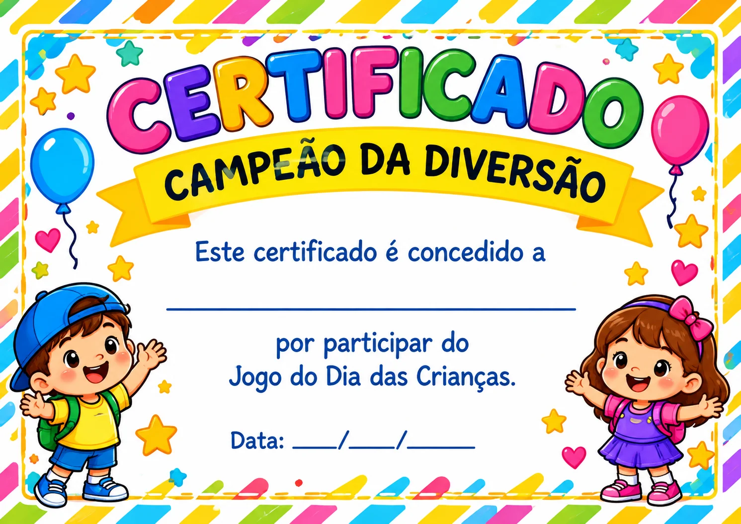Jogo Dia das Crianças – Trilha Divertida — amostra 4: Jogo de trilha do Dia das Crianças com tabuleiro, cartas de desafios,…