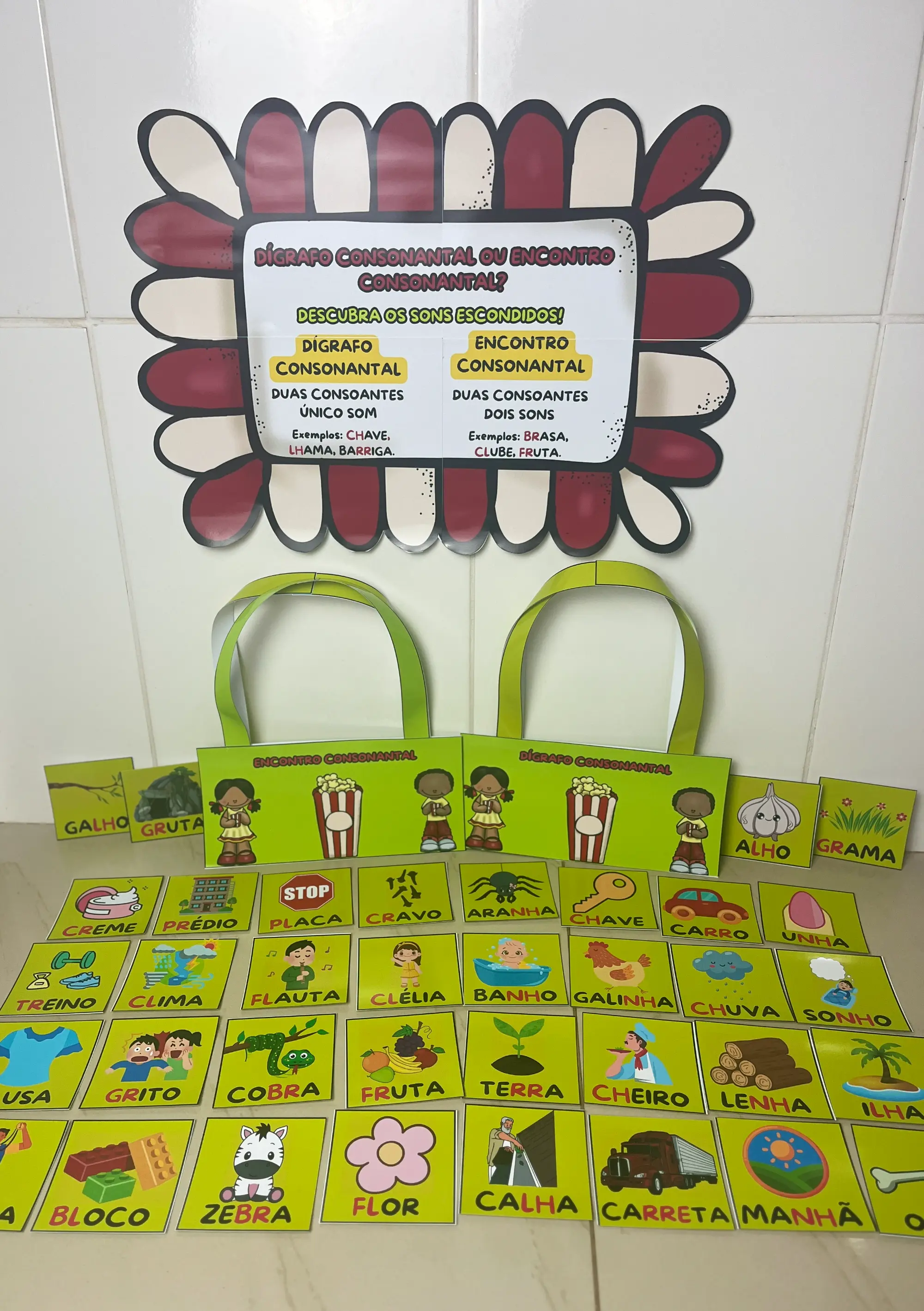 Jogo Dígrafo Consonantal x Encontro Consonantal — amostra 1: Jogo Dígrafo Consonantal x Encontro Consonantal para ensinar e…