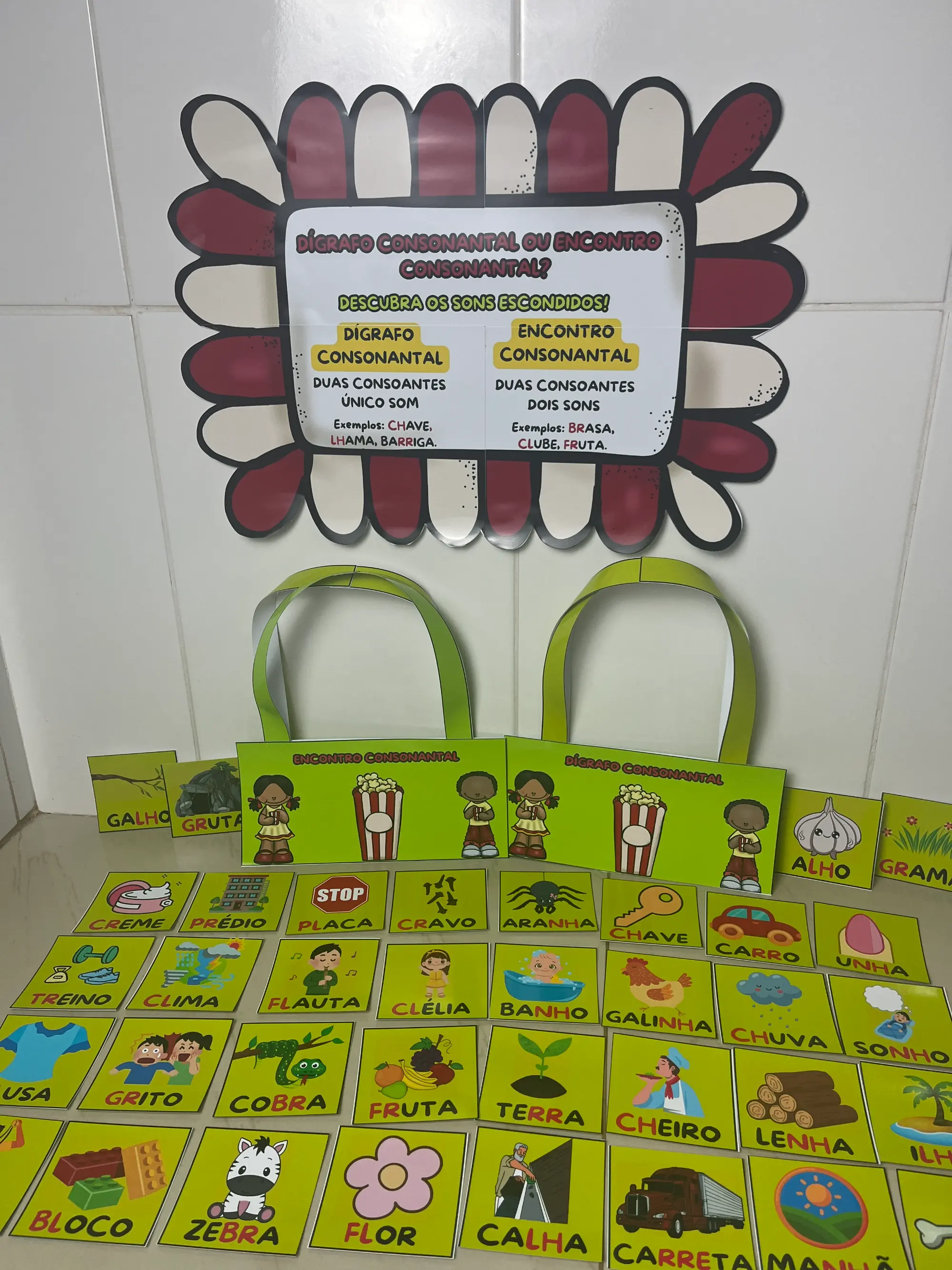 Jogo Dígrafo Consonantal x Encontro Consonantal — amostra 4: Jogo Dígrafo Consonantal x Encontro Consonantal para ensinar e…